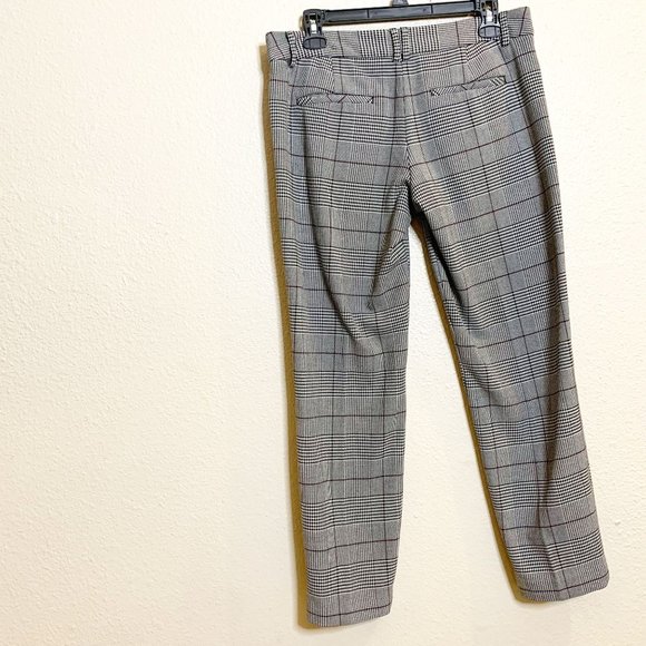 EXPRESS🌺 Editor Pant Black White Plaid Houndstooth Workwear Career 6 R - Picture 1 of 7